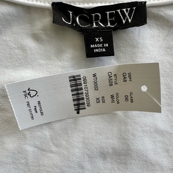 NEW J. CREW Squareneck cap-sleeve top in stretch cotton blend White Size XS - Picture 7 of 8